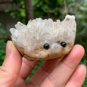 Clear Quartz Hedgehog/Natural Clear White Crystal Cluster/Crystal Sculpture/Crystal Carvings/Gift for Child/Healing Crystal image 4