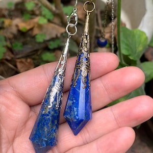 Lapis Lazuli Pendulum/Blue Crystal Pendulum/Meditation/Chakra Reiki/Spirit Pendulum/Birthday Pendulum/Gift for Her/Baptism