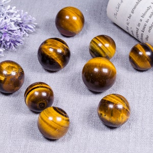 Venta al por mayor Natural Tiger Eye Sphere / Polished Tiger Eye Ball / Gemstone Beads / Decor / DIY Making Jewelry / Gift