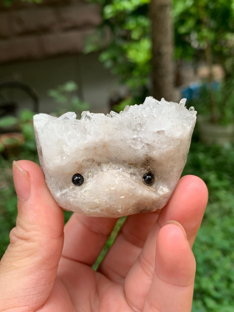 Clear Quartz Hedgehog/Natural Clear White Crystal Cluster/Crystal Sculpture/Crystal Carvings/Gift for Child/Healing Crystal image 8