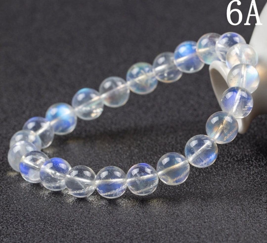 Pure Natural Blue Moonlight Crystal Bracelet, Crystal Bead