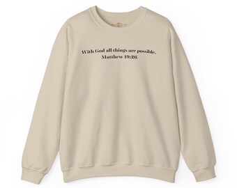 With God All Things Are Possible Matthew 19:26 Unisex Heavy Blend™ Crewneck Sweatshirt