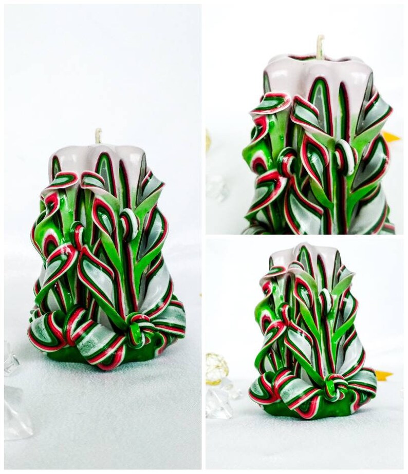 Small green carved candle was made for st Patrick/'s day.