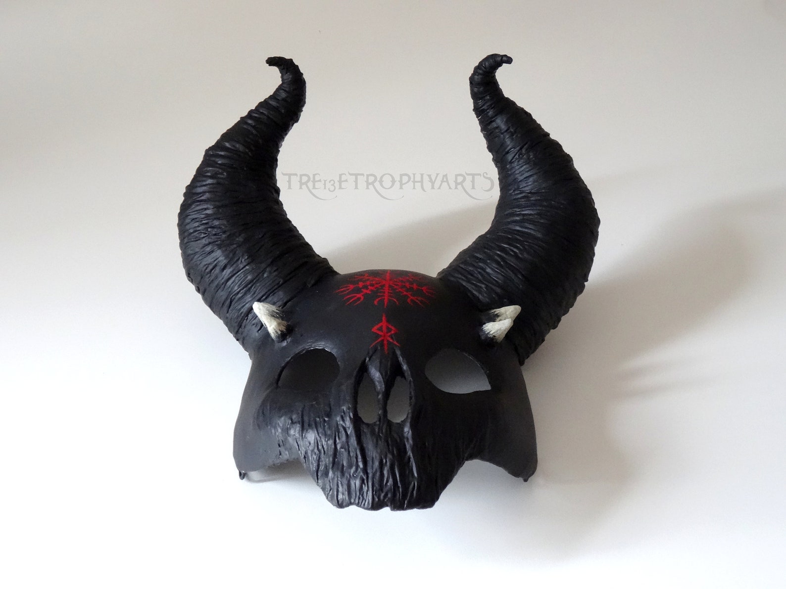 Black Pagan Creature Skull Mask Helm of Awe Aegishjalmur Etsy