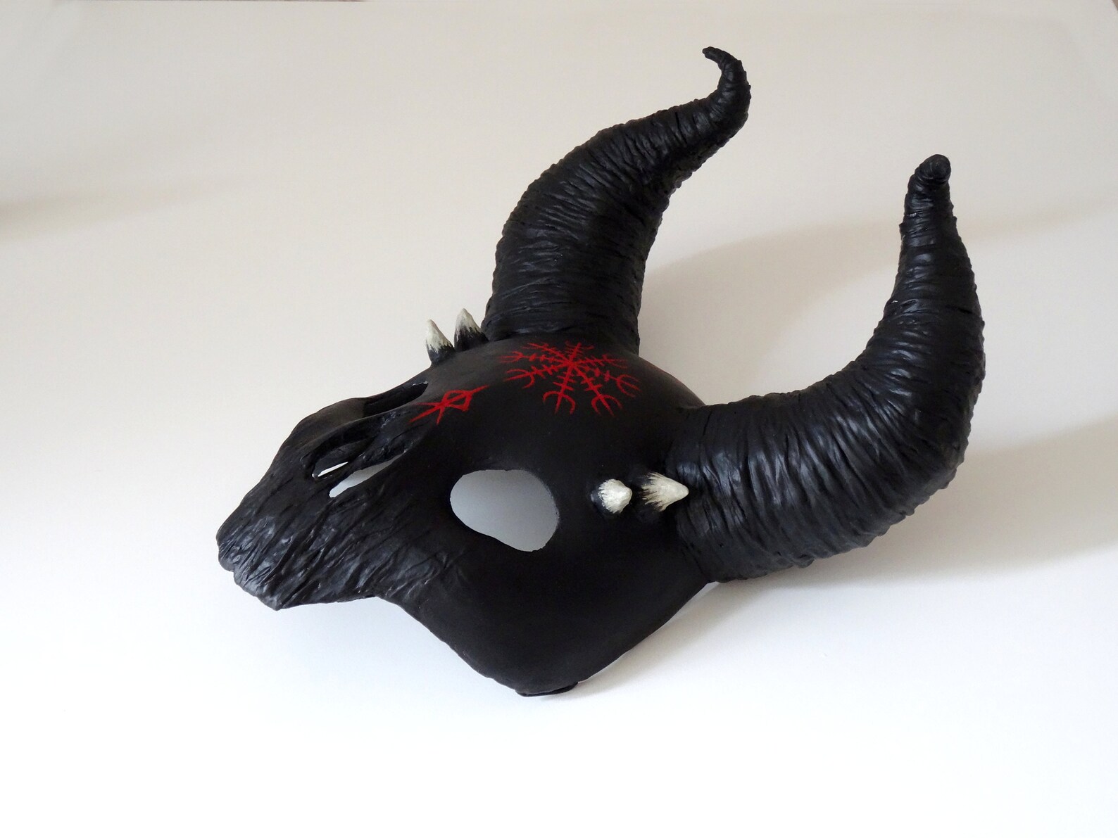 Black Pagan Creature Skull Mask Helm of Awe Aegishjalmur Etsy