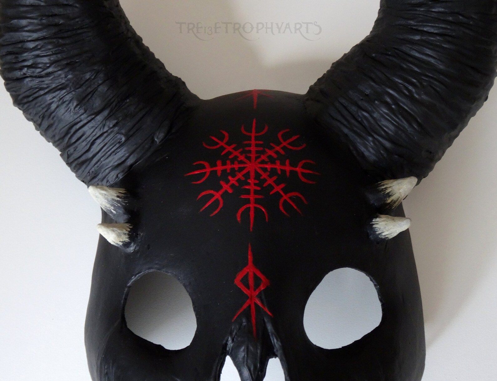 Black Pagan Creature Skull Mask Helm of Awe Aegishjalmur Etsy