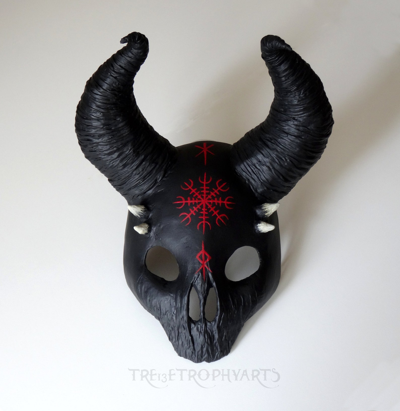 Black Pagan Creature Skull Mask Helm of Awe Aegishjalmur Etsy