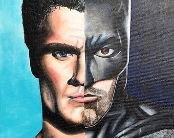 Batman vs Superman Original Acrylic Painting