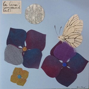 carte de sagesse, pleine conscience avec un audio, un papillon se confie à la lune, carte cadeau fantaisie