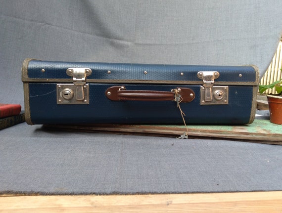 Única maleta retro azul con llaves de 60 cm 24 pulgadas. | Etsy México