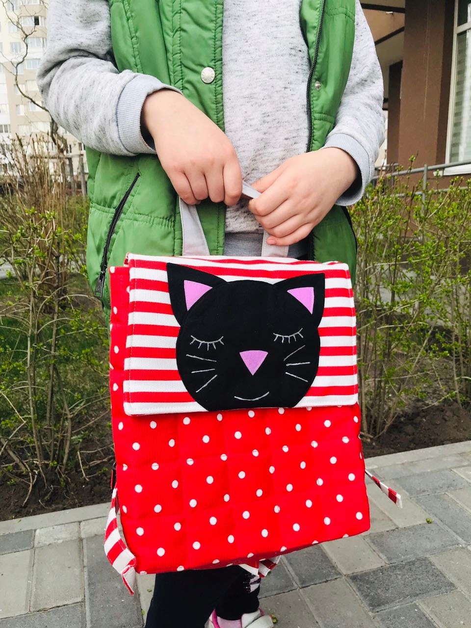 Handmade Backpack and Black Cat Doll Fabric Toy Handmade Etsy