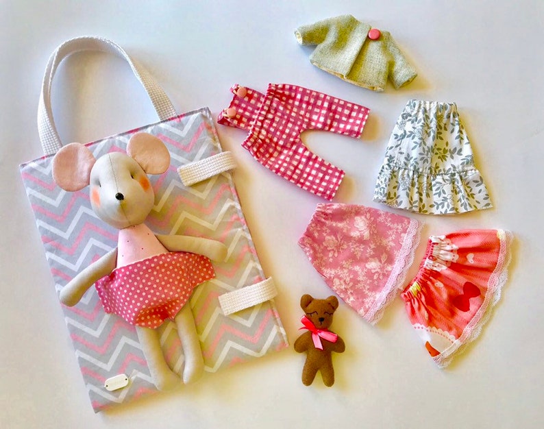 Handmade Doll Mouse With Clothes, Fabric Toy, Mouse Toy, Cloth Dolls
