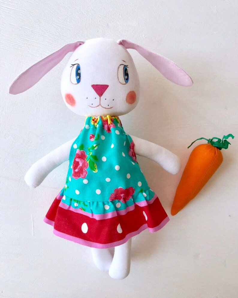 Bunny Doll with Outfit Plush Bunny Toy Doll Handmade Fabric Etsy
