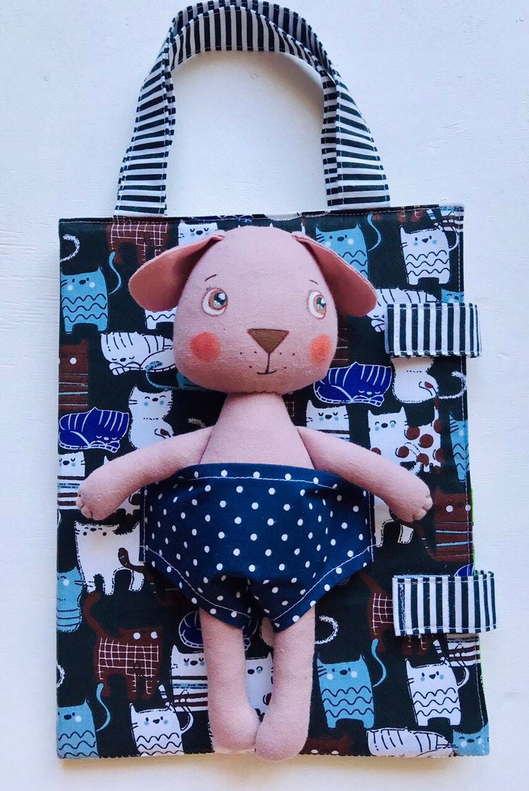 Stuffed Dog Fabric Toy with Set of Clothes Dog Stuffed Etsy