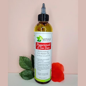 8 oz Handmade Hair and Body Oil, Peppermint, Lavender, Rose Oil, Gift for Her, Gifts and Him, Moisturizer by Amiyah Natural Products