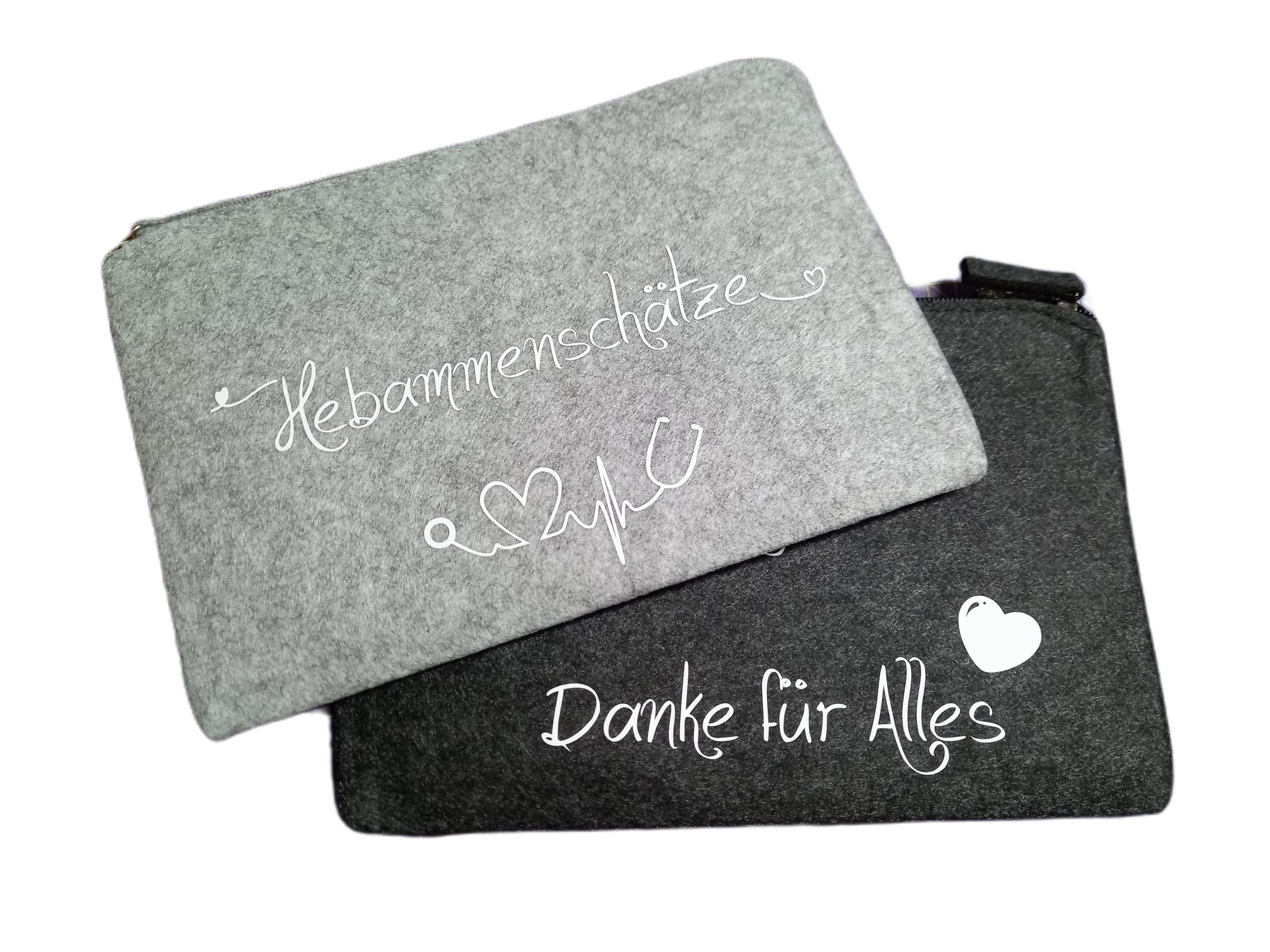 Gift for midwife, felt bag midwife treasures, personalized with name