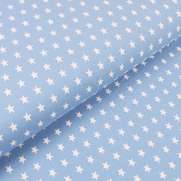 1m-Stück Stretchjersey *Stars and Dots* Sterne hellblau