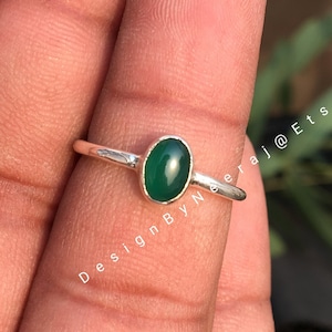 Natural Green Chrysoprase Ring, 925 Sterling Solid Silver, Chrysoprase Gemstone Jewelry, Handmade Sterling Silver Ring, Gift For Her