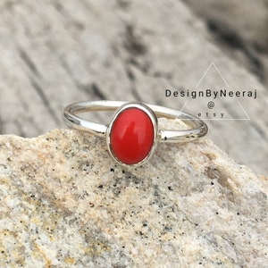 Red Coral Ring, Coral Ring, Statement Ring, Handmade Ring, Coral Jewelry, Personalized Gifts For Mom, Gift For Her, Gemstone Coral Ring