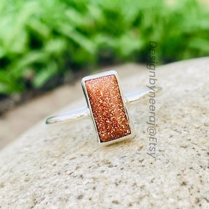 Natural Sunstone Ring, 925 Sterling Silver Ring, Gemstone Rings, Sunstone jewelry, birthstone ring, natural sunstone jewelry, Gift For Her