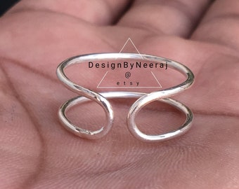 Anillo de plata de ley sencillo hecho a mano - Anillo de plata de ley del destino hecho a mano - Anillo de cumpleaños - Anillo de regalo para ella - Anillo de plata del destino