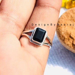 Beautiful Black Onyx Ring, 925 Sterling Silver Ring, Black Ring, Handmade Black onyx Ring, December Birthstone Ring, Gifts For Her