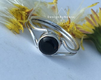 Beautiful Natural Black Onyx Ring, 925 Sterling Solid Silver Ring ,Ring For Women ,Natural Onyx Ring , Handmade Ring , Gift For Her,