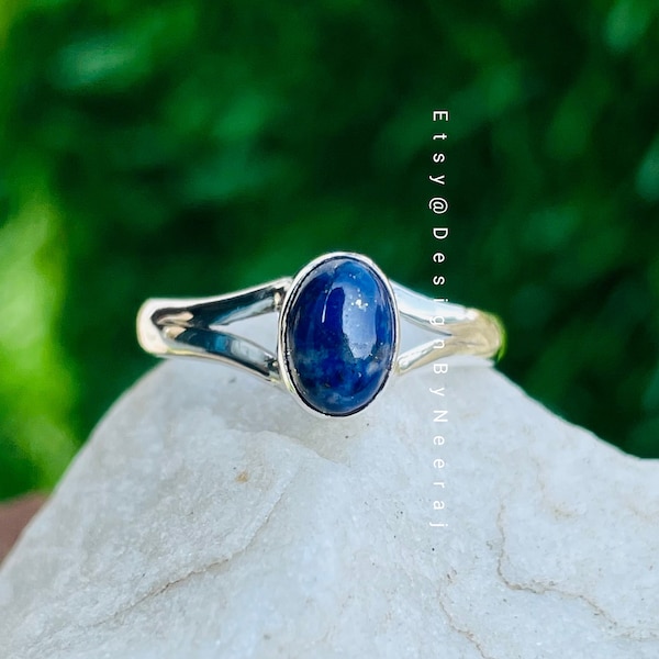 Lapis Lazuli Ring, Oxidized Ring, 925 Sterling Silver Rings, Oval Lapis Ring, Gemstone Ring, Women Rings, Blue Lapis Ring, Lapis Ring