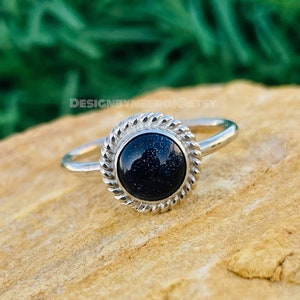 Natural sunstone ring, 925 sterling silver ring, blue sunstone ring, handmade jewellry, boho ring, women gift ring, blue ring, gift for her
