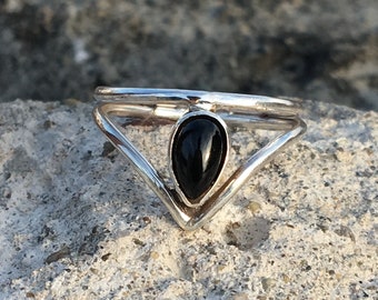Crown Ring, Black Onyx Ring, Handmade 925 Sterling Silver Ring, Natural Black Onyx Ring, Gold Plated, Women Ring, Black Ring, Gift For Her