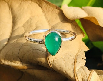 US Size 9.25 Chrysoprase Jewelry Metaphysical Stunning Chrysoprase Rings