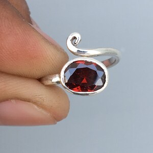 Beautiful Garnet Ring, 925 Sterling Silver Ring, Garnet Jewelry, Crystal Ring, January Birthstone Ring, Red Garnet Ring, Gift For Her