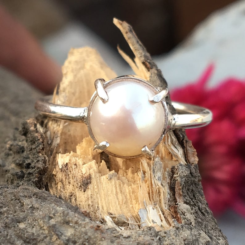Natural Pearl Ring Beautiful Natural Pearl Ring Pearl Ring- Gemstone Jewelry Handmade Jewelry