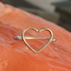 Heart Ring, Silver Heart Ring, 925 Sterling Silver Ring, Heart Symbol Ring, Midi Ring, Ring for Women, Gift for Her, Handmade Heart Ring
