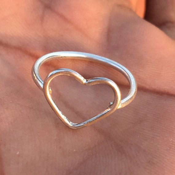 Heart Ring, Silver Heart Ring, 925 Sterling Silver Ring
