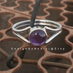 Elegant African Amethyst Ring, Handmade Ring, Amethyst Ring, 925 Sterling Silver, Rings For Women, Purple Ring, Gifts for Her