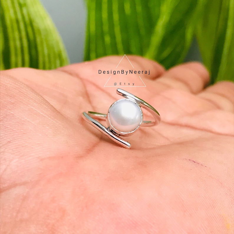 Natural Pearl Ring , 925 Sterling Silver Ring, Handmade Pearl Ring, Pearl Ring, Rings for Women, Gifts for Girls, Pearl Silver Jewelry Ring image 1