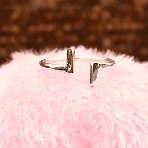 Half Bar Ring, 925 Sterling Silver Ring, Band Ring, Silver Jewellery , Gift For Her, Minimalist Ring, Adjustable Ring, Statement Ring