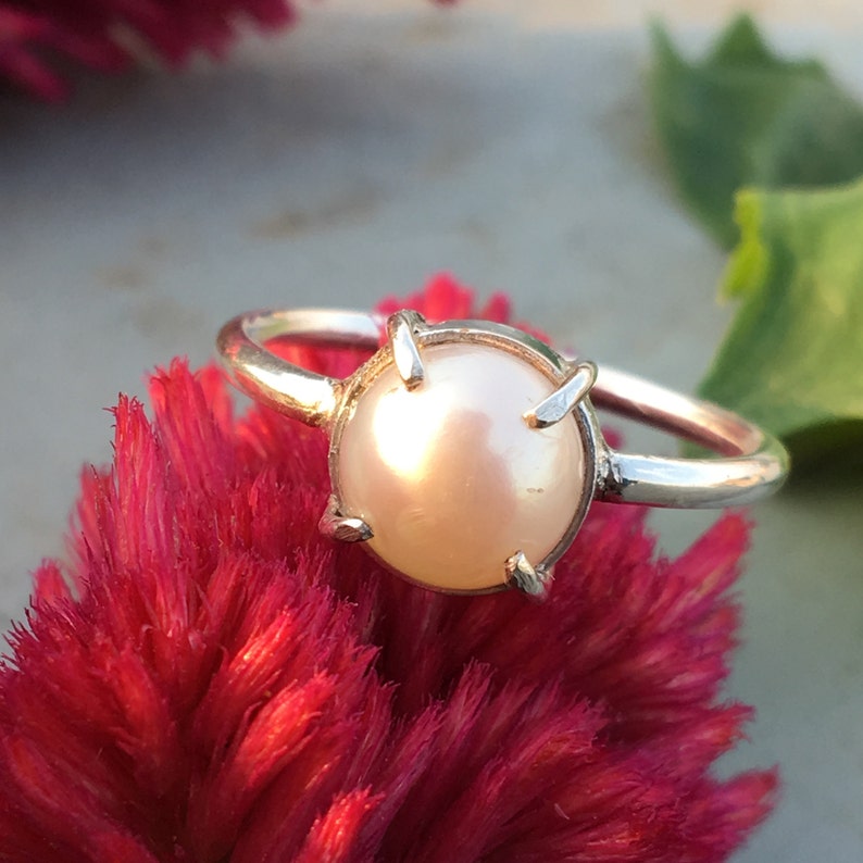 Natural Pearl Ring Beautiful Natural Pearl Ring Pearl Ring- Gemstone Jewelry Handmade Jewelry