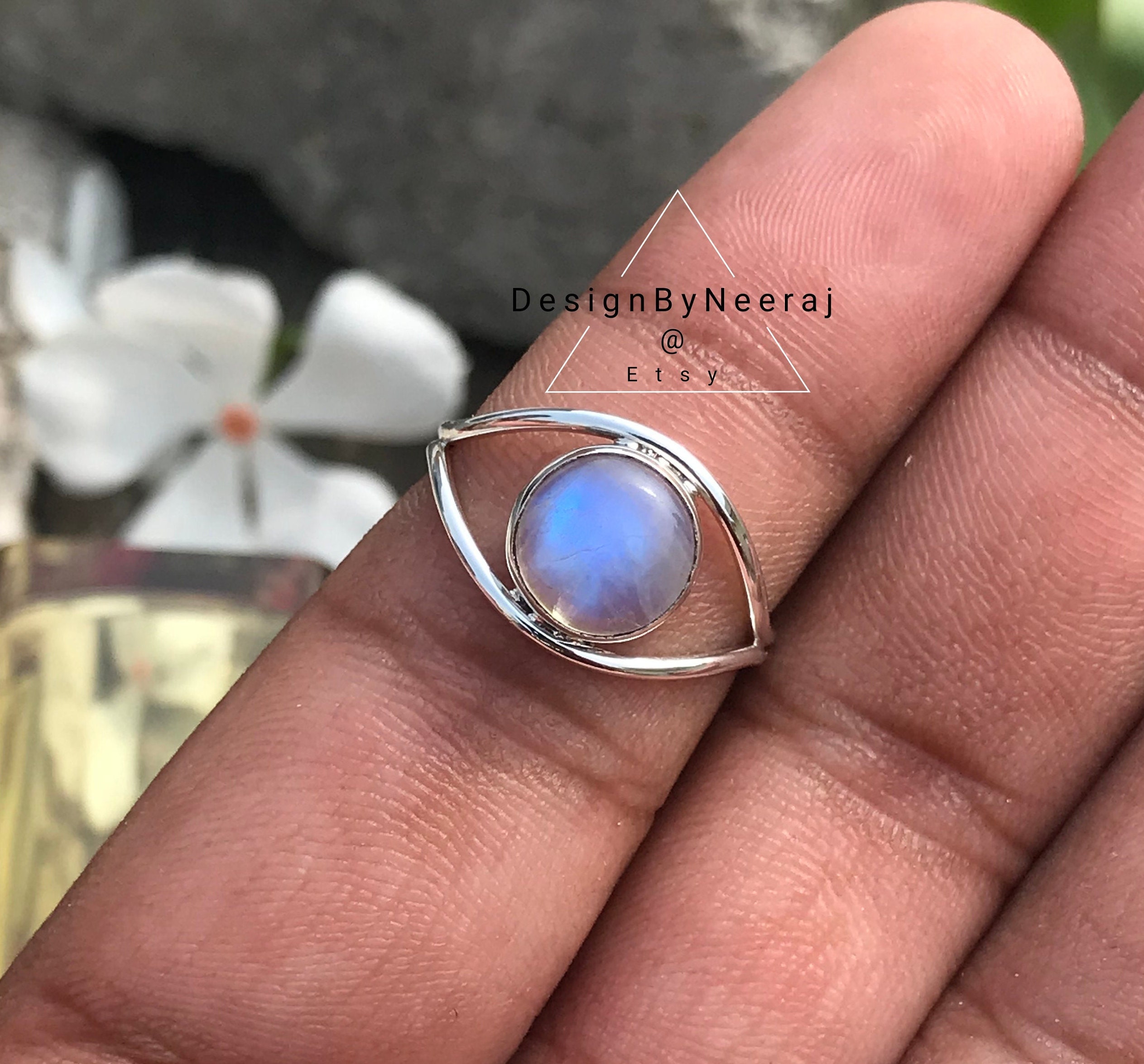 Buy Moonstone Ring for Woman, Sterling Silver Boho Rings, Birthday Gift for  Best Friend, Celestial Ring Moonstone Rainbow Online in India - Etsy