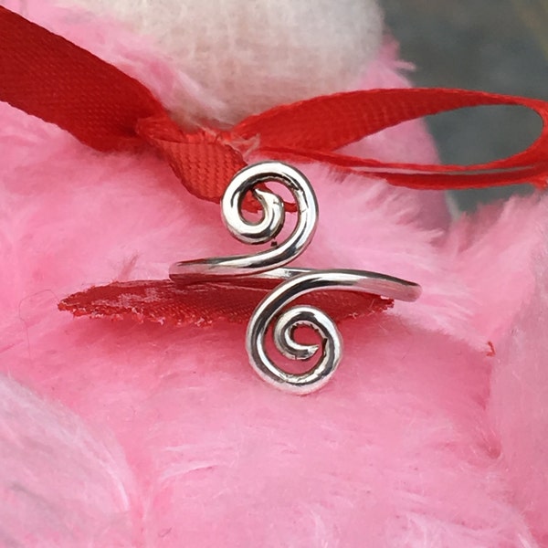 925 Sterling Silber Doppelspiralring - Sterling Silber Ring - Handgefertigter Ring - Damenring - Geschenkring für Sie - Doppelspiralring