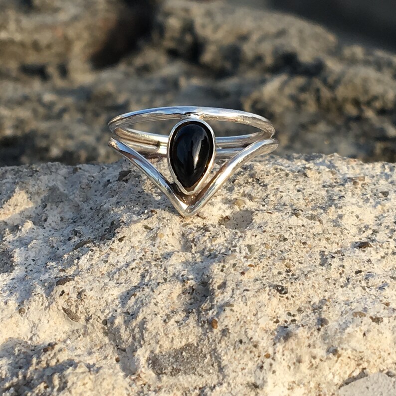 Crown Ring, Black Onyx Ring, Handmade 925 Sterling Silver Ring, Natural Black Onyx Ring, Gold Plated, Women Ring, Black Ring, Gift For Her image 5