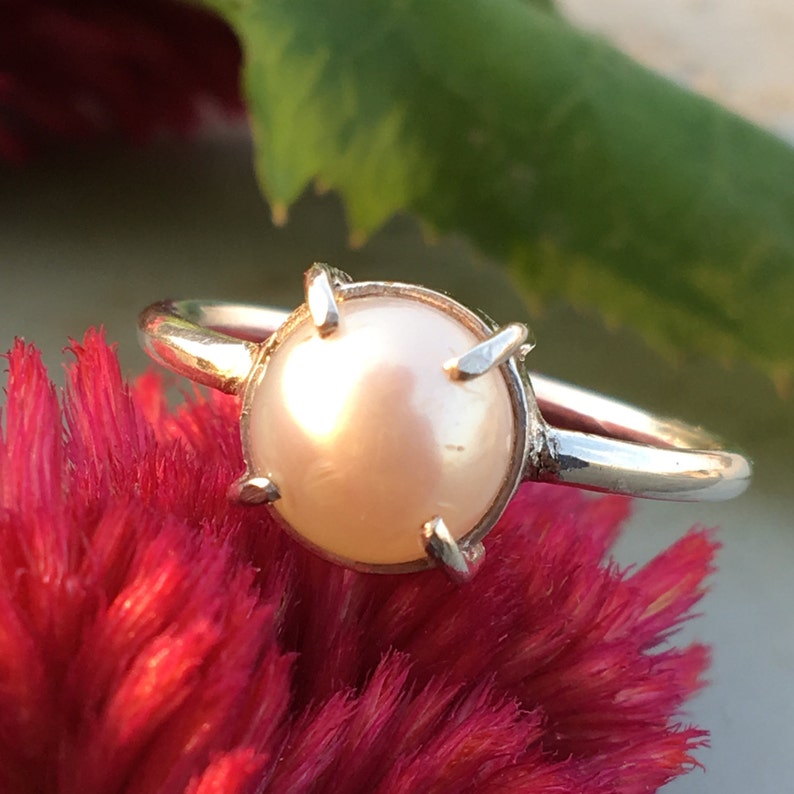 Natural Pearl Ring Beautiful Natural Pearl Ring Pearl Ring- Gemstone Jewelry Handmade Jewelry