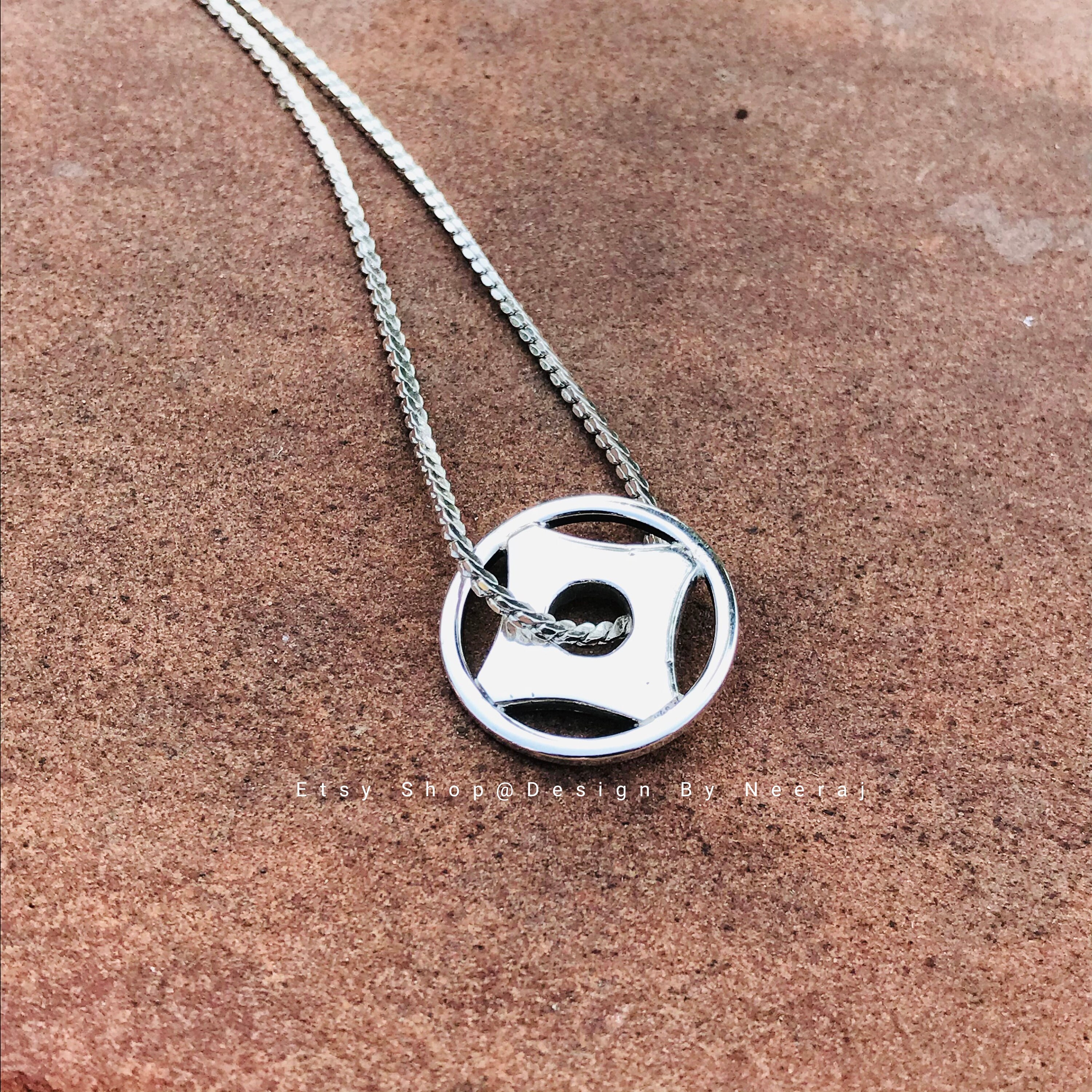 Silver Spinner Pendant Necklace Jewelry 925 Sterling Etsy