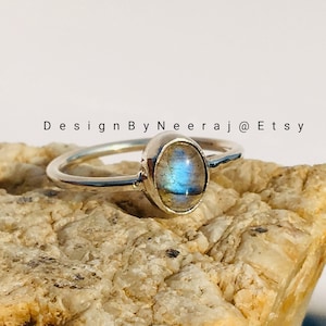 Natural Labradorite Ring, 925 Solid Sterling Silver Ring, Boho Ring, Oval Labradorite Ring, Ring for Women, Silver Ring, Designer Ring