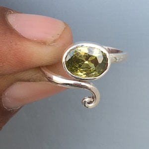 Natural Peridot Ring, 925 Sterling Silver Ring, Handmade Silver Ring, Silver Jewelry, August Birthstone Ring, Boho Ring, Gift For Her