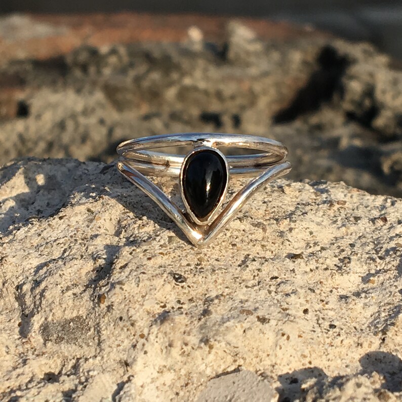 Crown Ring, Black Onyx Ring, Handmade 925 Sterling Silver Ring, Natural Black Onyx Ring, Gold Plated, Women Ring, Black Ring, Gift For Her image 6
