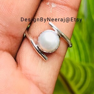 Natural Pearl Ring , 925 Sterling Silver Ring, Handmade Pearl Ring, Pearl Ring, Rings for Women, Gifts for Girls, Pearl Silver Jewelry Ring image 6
