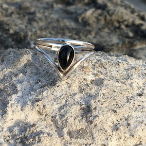 Crown Ring, Black Onyx Ring, Handmade 925 Sterling Silver Ring, Natural Black Onyx Ring, Gold Plated, Women Ring, Black Ring, Gift For Her image 9