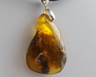 Raw Amber Pendant Genuine Amber Jewelry Baltic Amber Pendant For Man Boho Amulet Gift For Woman Handmade Gift Unisex Jewelry Charm Pendant